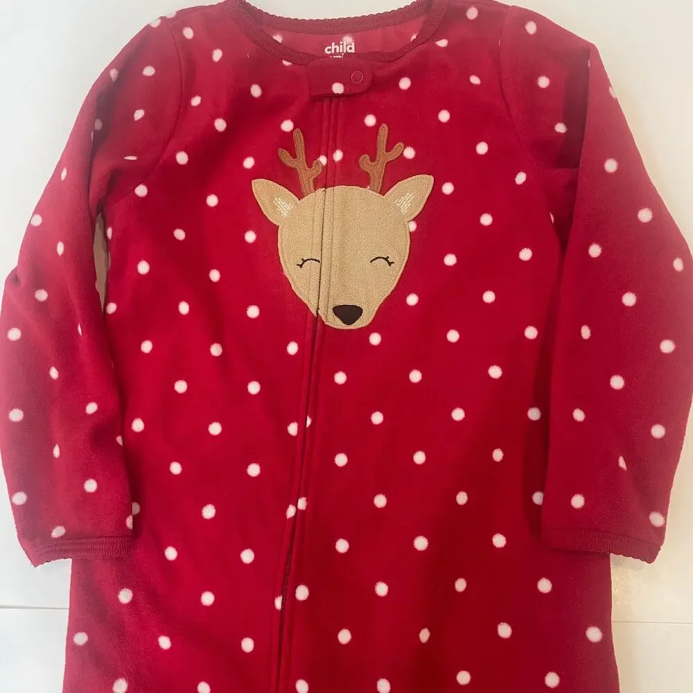 Carter's Child of Mine Reindeer Holiday Pajamas Sz 4T